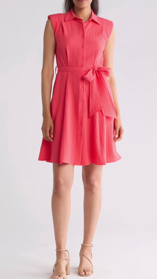 Calvin Klein Gauze Sleeveless A-Line Dress