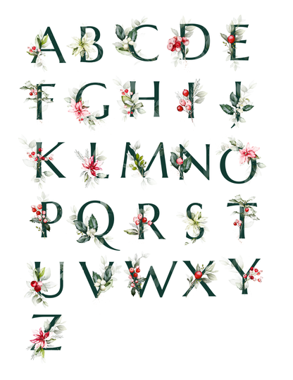 Holiday Cards with Customized Alphabet